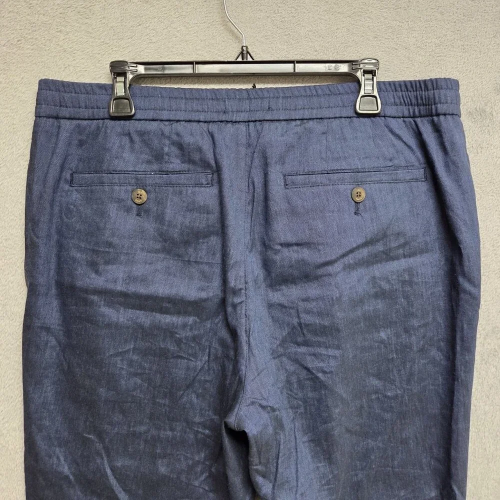 Ted Baker Pants Mens 38 Regular Yucctro Linen Blend Drawstring Slim Fit Trouser
